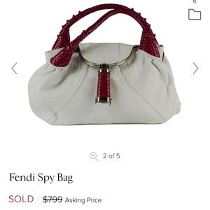 Fendi White Leather SpyBag